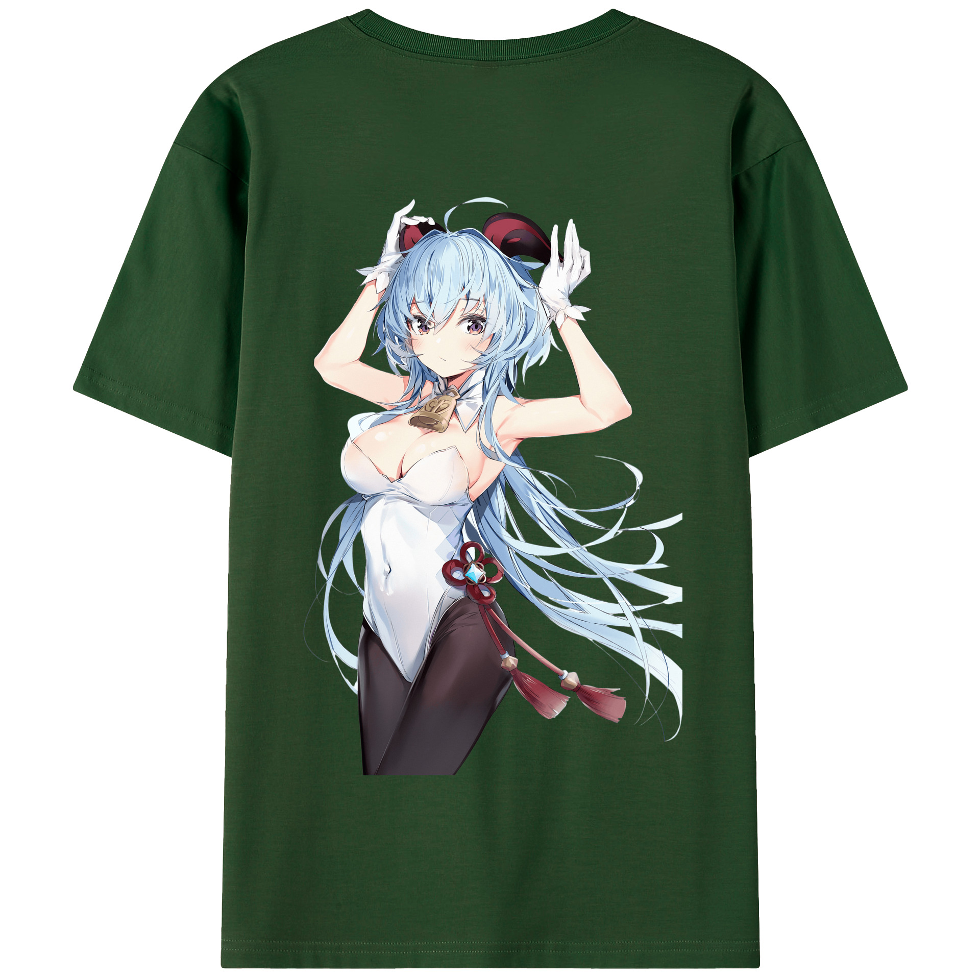 げんし神 甘雨 かんう genshin Ganyu 綿100％半袖Tシャツ（背面プリント）